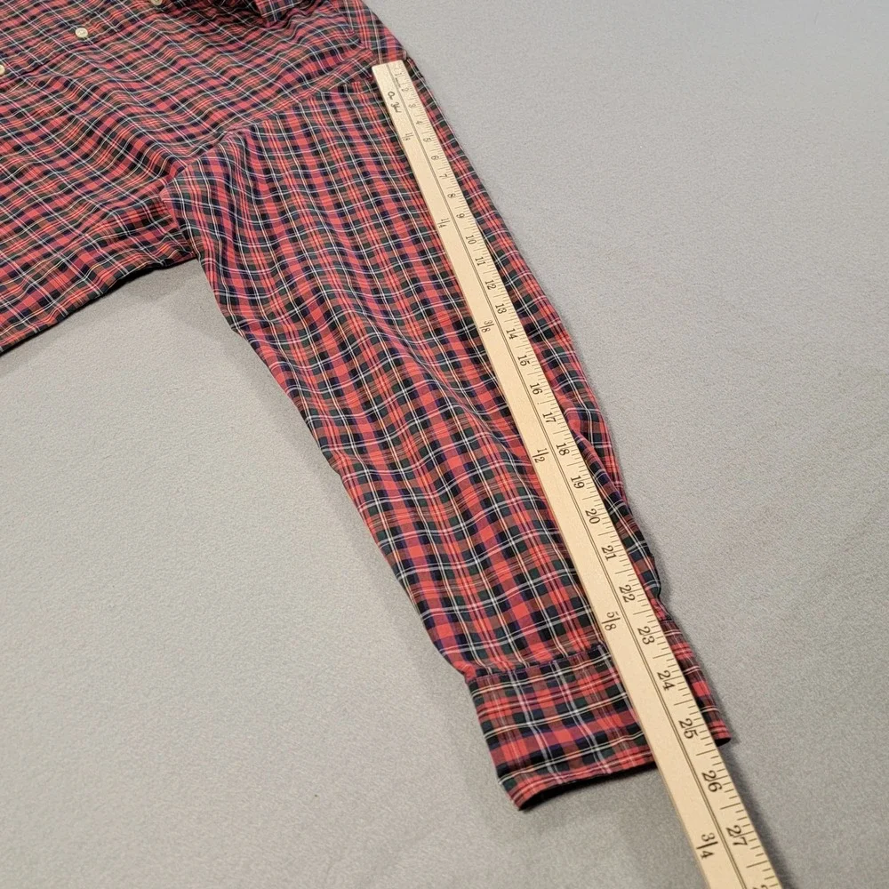 Polo Ralph Lauren Regent Custom Fit Plaid Shirt‎ Red Blue Men's XL Button Down